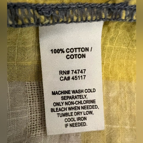 NATURAL REFLECTIONS BLUE AND YELLOW MEN’S CASUAL LONG SLEEVE SHIRT - Picture 6 of 7